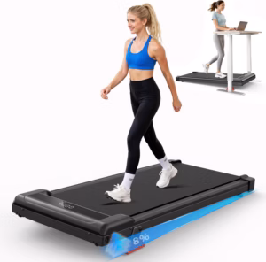 Woman walking on the Bigzzia under desk treadmill