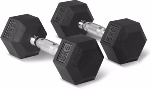 Set of hex dumbbells