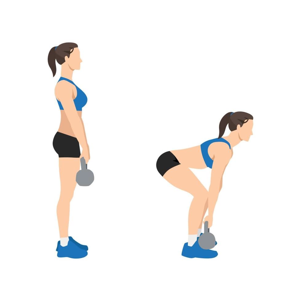 Illustration of woman doing deadlifts as a