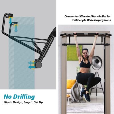 JX FITNESS Installation-Free Pull Up Bar perfect for home gym upper body workouts.