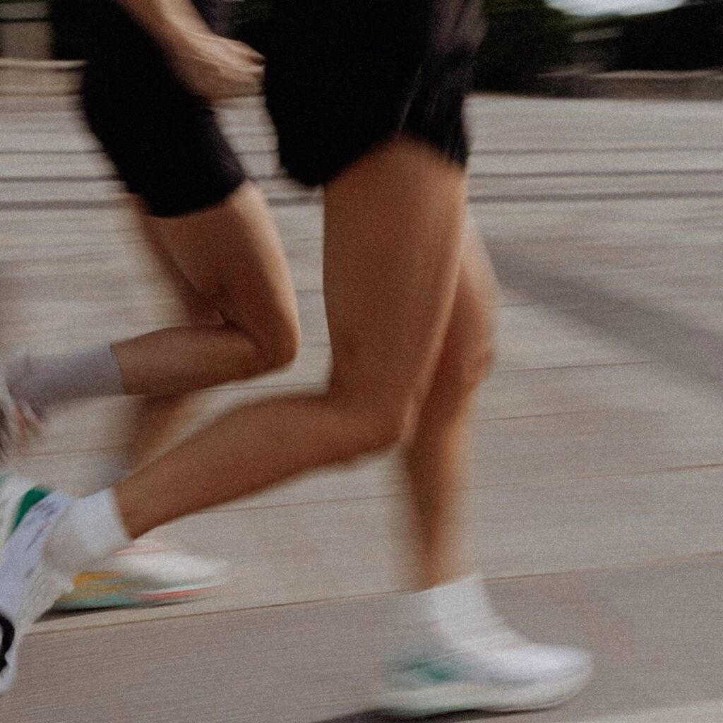 Cardio exercise with women running.