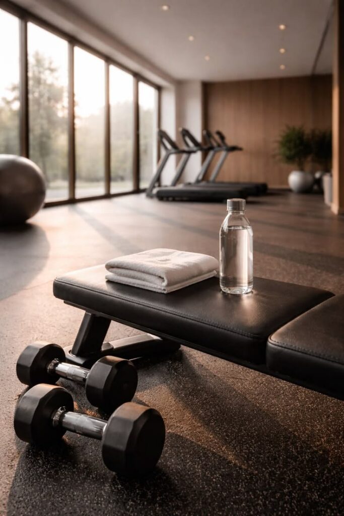 Modern, spacious gym to start fitness.