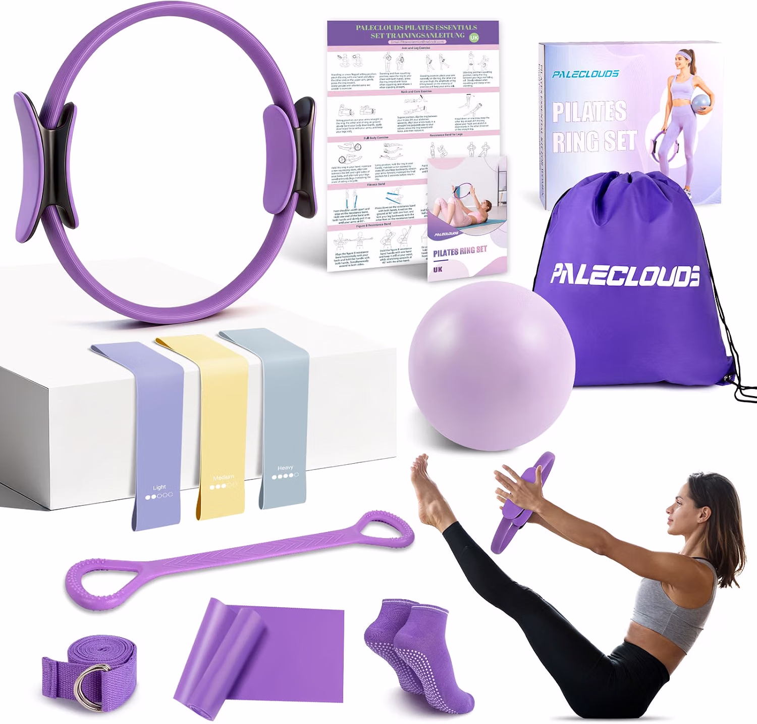 Collection of pilates accessories for a pilates conditioning kit