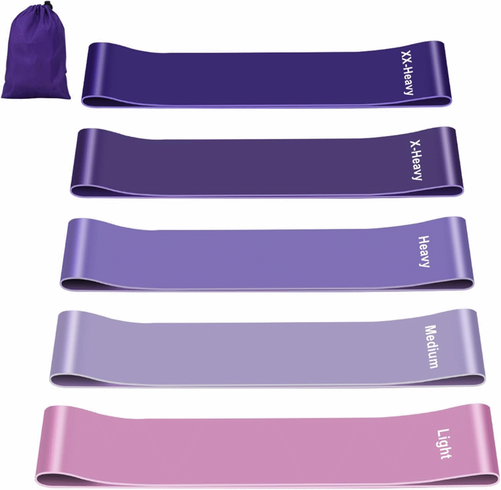 Set of purple to pink resistance bands