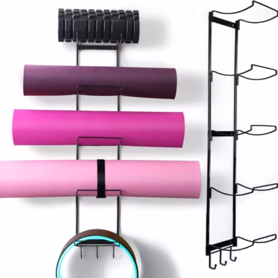 Yoga mat wall mount