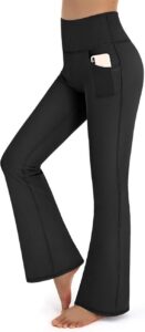 Woman wearing black Promover flared leggings
