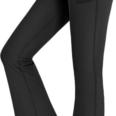 Woman wearing black Promover flared leggings
