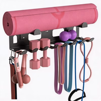 Wall mounted storage rack for gym