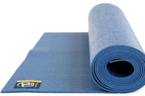 a blue Yoga-Mad Lightweight Travel Yoga Mat