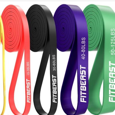 Pull up band set of five resistance bands multicoloured