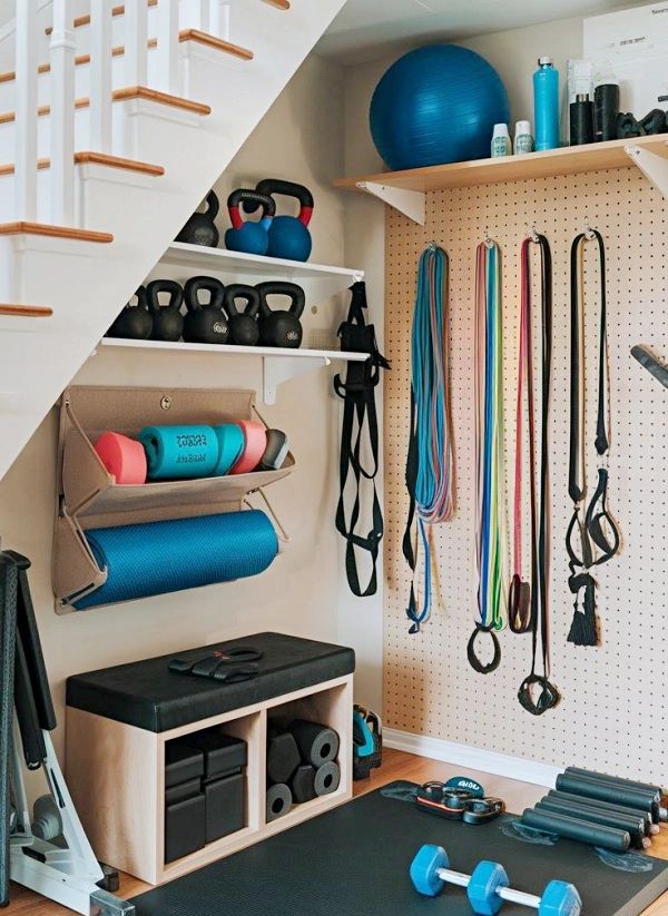 Home gym storage shelf