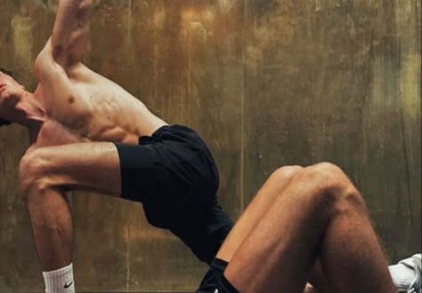Men's workouts without weights. Two men working out.