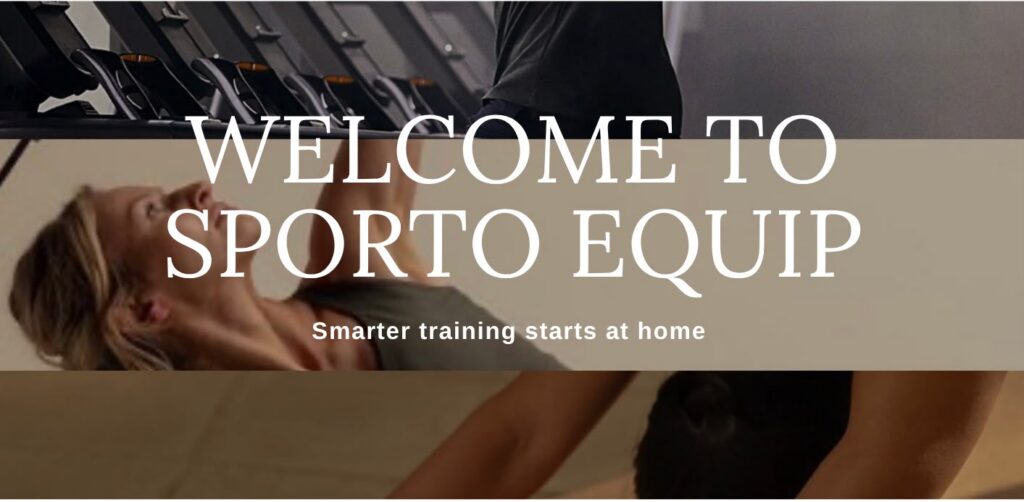 Week 1 Newsletter cover image showing photo collage of people engaging in fitness activities with a title saying ' welcome to Sporto Equip'