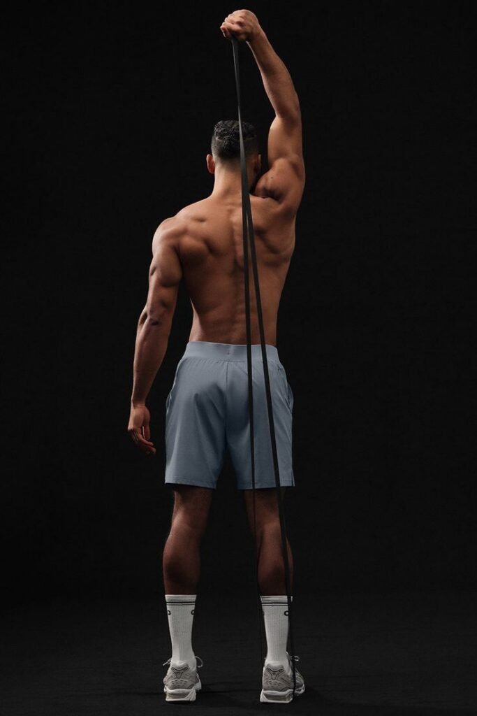 Triceps workout with resistance bands
