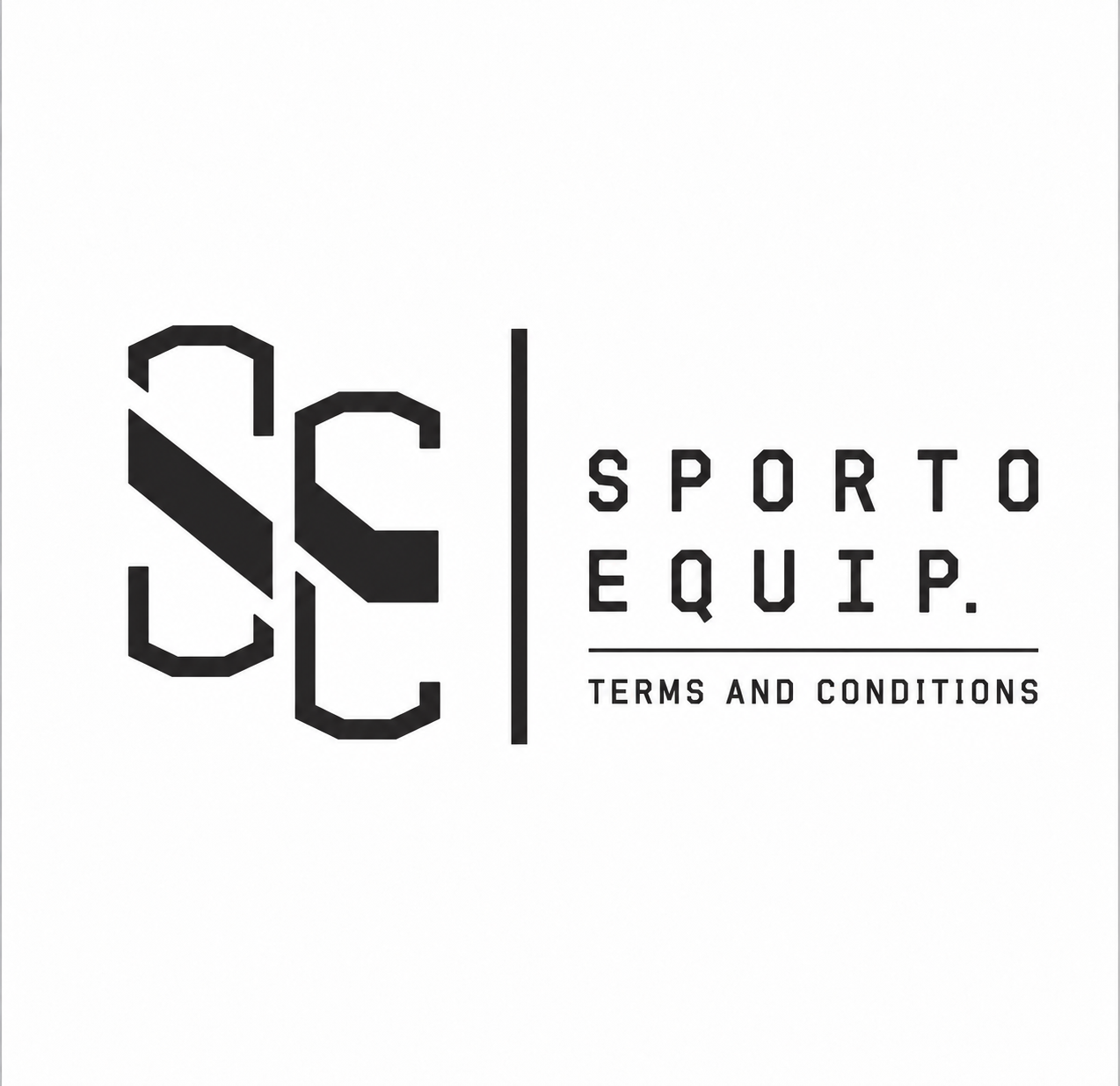 brand logo with sports equip terms and conditions next to it