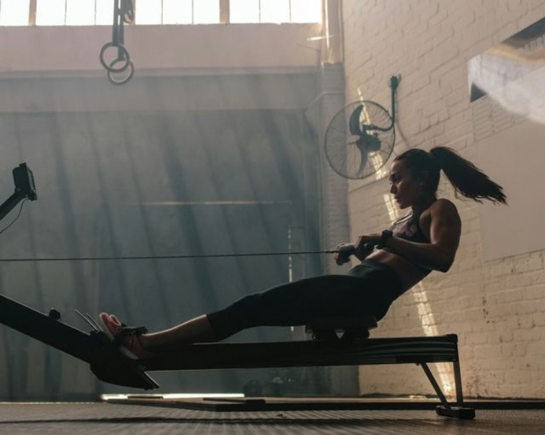 Cable row for back exercise