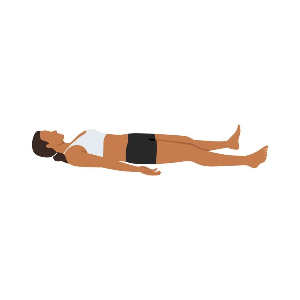 Graphic of a woman doing corpse pose