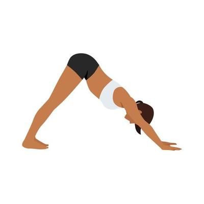 Graphic of a woman doing downward facing dog